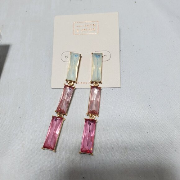 2 Pairs Nordstrom Multi-Stone Drop Earrings - Picture 2 of 6